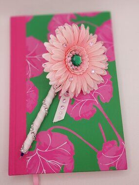 Pink and Green Journal (J&P1) by DVF with Writing Pen (P15)